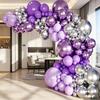 141pcs Premium Balloon Garland Arch Kit Shiny Chrome Latex Balloons for Bridal Shower Bachelorette Birthday Party Wedding Decor