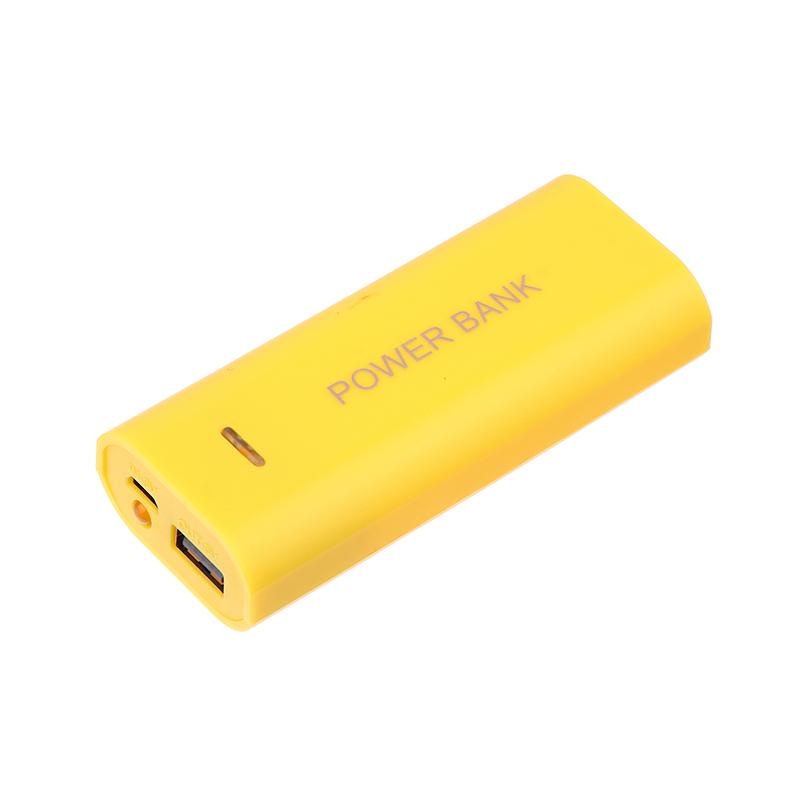 

Портативный кейс для повербанка DIY 2 ячейки 18650 бокс для аккумуляторов для зарядки смартфона 5 В 1 А для аккумулятора 18650 с индикатором жёлтый