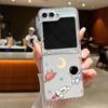 2pcs Astronaut Pattern Folding Shell For Samsung Galaxy Z Flip6 Flip5 Flip4 Flip3 Planet Clear Shockproof Slim Phone Case Cover