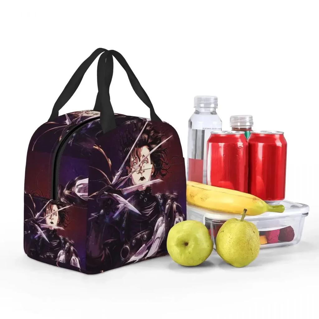 Edward Scissorhands Insulated Lunch Bag for Women Children Leakproof Food Boxes Thermal Lunch Box Tote