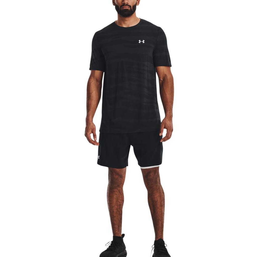 Under Armour Pantaloncini da uomo in tinta unita con lacci Neri 1373764-001