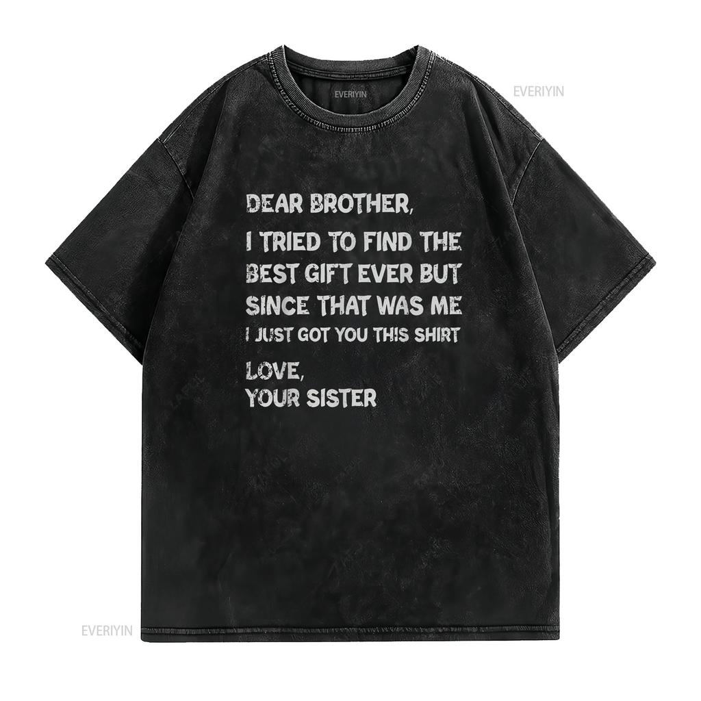 Fathers Day Presents for Brother Mens Clothing T Shirt vintage Washed Unisex streetwear Soft graphic Top For Everyday Wear