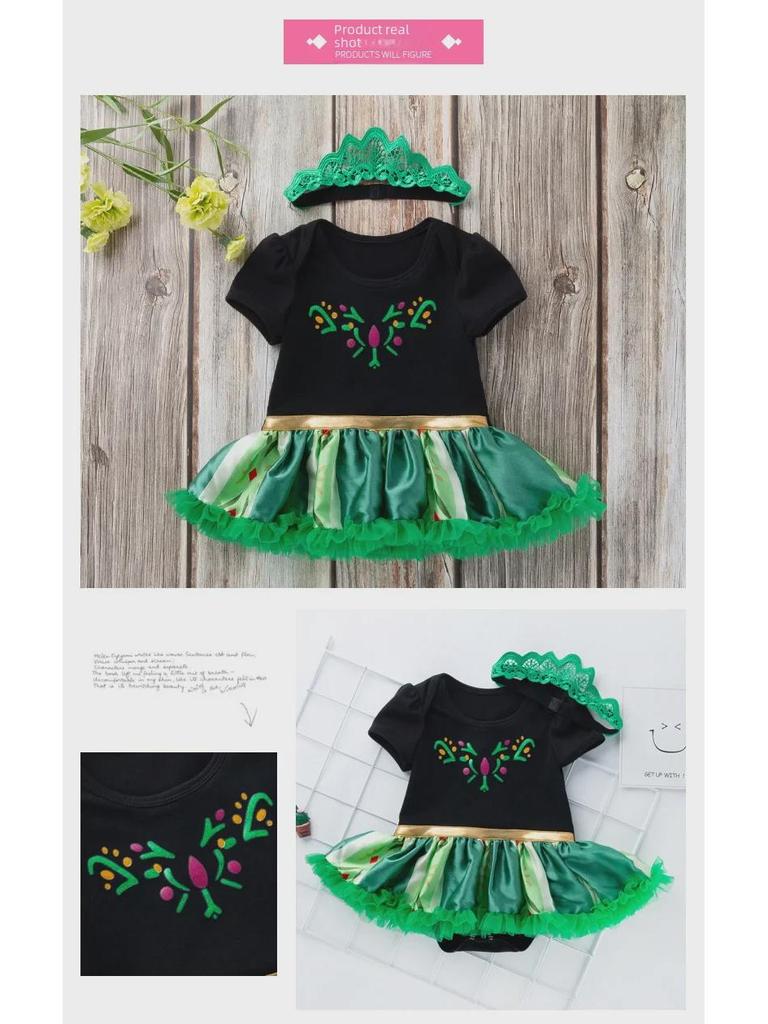 New Summer '02 Baby Frozen Two-Piece Dress: Short-Sleeved Top with Wings and Skirt