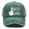White Palm "1# BEST DAD" Printed Baseball Cap Adjustable Fashion Baseball Hat Solid Color All Season Sun Hat For Casual Wear