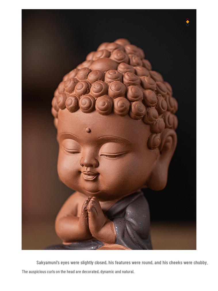 Saha Three Saints Buddha Ceramic Statue: Ksitigarbha, Tathagata, and Guanyin Tabletop Ornament