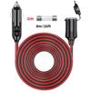 12V 24V Car Cigarette Lighter Extension Cable 1.5/4/8M Socket Plug 15A/20A Car Shunt Charger Power Extension Cable