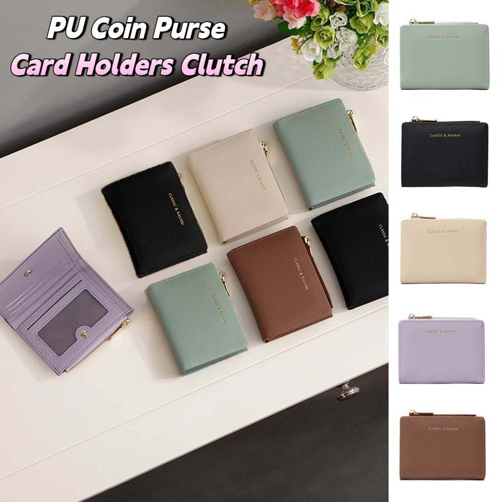 Coin Pouch Card Holders Clutch Card Pocket Short Wallet Change Bag PU Coin Purse  Female