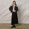 Liberté Collection Fluffy Fur-Collar Wool Blend Coat