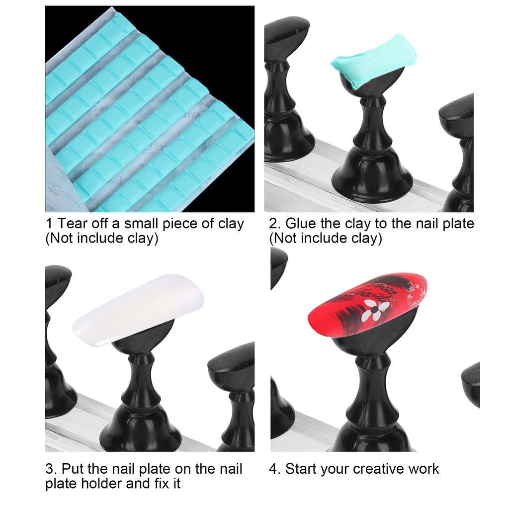 Nail Art Display Practice Stand Magnetic Nail Fingernail Tip Holder Manicure Set Tool