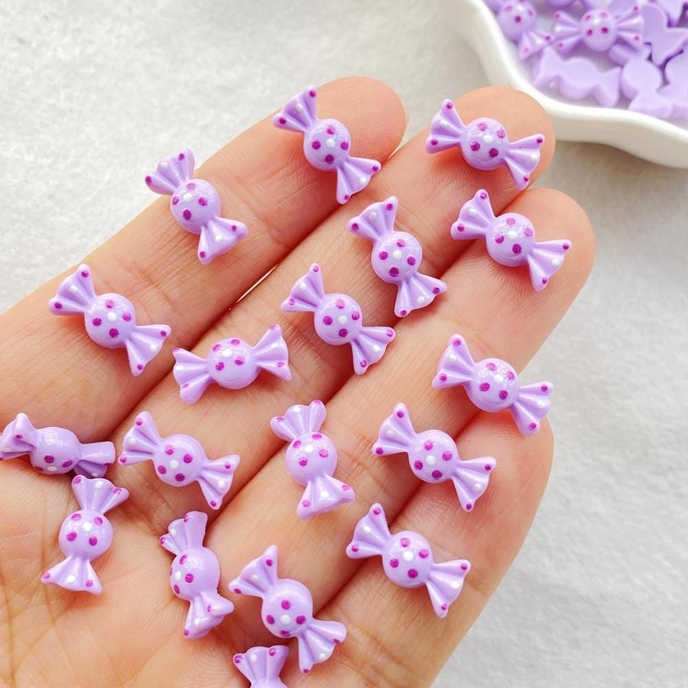 30Pcs Cute Mini Cartoon Candy Series Flat Back Rhinestone Bead Scrapbook DIY Manicures Appliques Accessories Crafts
