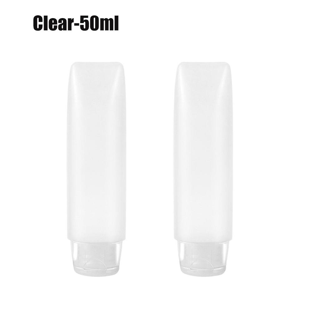 2Pcs Travel Size Empty Matte Clear Tube Cosmetic Cream Lotion Shampoo Bath Squeeze Lotion Containers Refillable Bottles