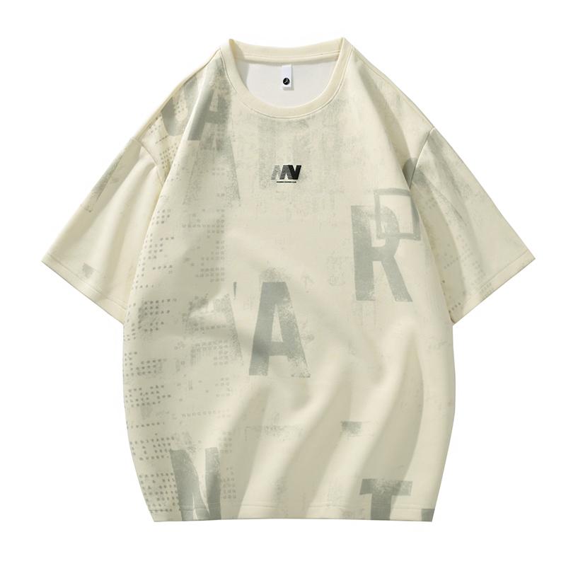 Summer Men's Loose Short-sleeved T-shirt Tops Quarter-sleeved Round Neck Half-sleeved T-shirt