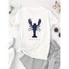 Creative Lobster Pattern Printed Women'S Trendy Short-Sleeve Shirt, Easy Casual Sports T-Shirt, Comfortable Summer Top for Holidays