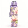 1PC Light Pink Magnolia Floral Print 750ml Color Plastic Sports Water Bottle Leakproof Flip Straw Lid Suitable for Sports Office Home Use