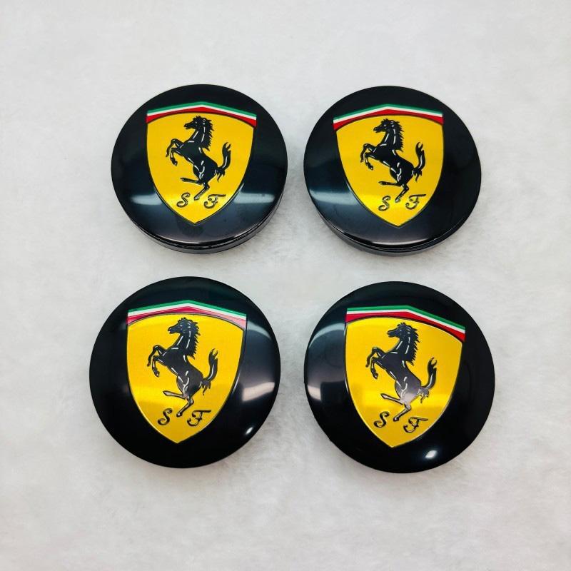 1 peça 56mm Emblema Cavalo Ferrari Emblema Calotas Centrais de Roda de Carro Capas de Aro Adesivos Para Ferrari SJ Roma F8 SF90 Acessórios