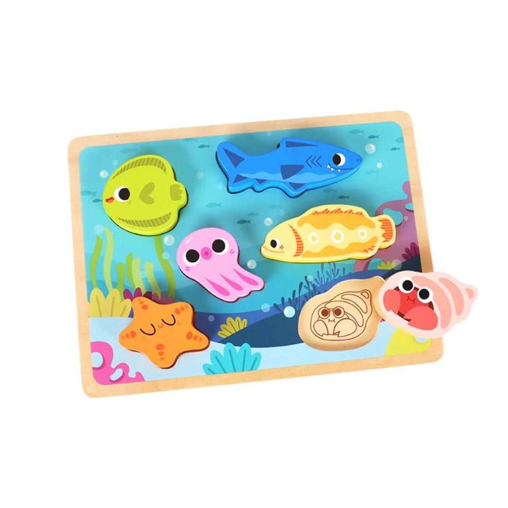Puzzle Board Wooden Toys 3D Puzzles Pattern Cognitive Animal Jigsaw Toys  Kindergarten Kids