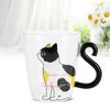 Kat Kopje Koffie Melk Thee Water Glas Kinderfles Transparant Hittebestendig Herbruikbare Mok(Witte Kat )