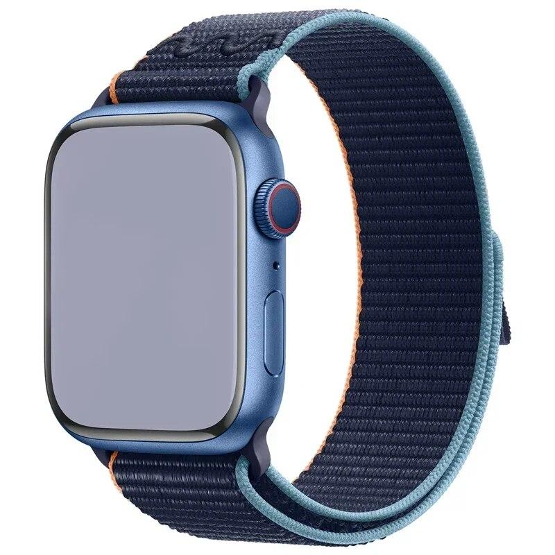 Nylon-Loop-Sportarmband für Apple Watch Band 49 mm 45 mm 44 mm 42 mm Armband für iWatch 9 8 7 6 5 SE Ultra 2 Armband