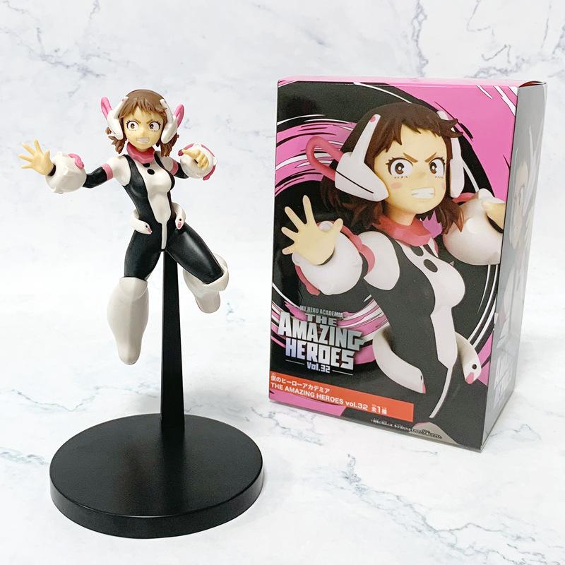 18cm My Hero Academia Anime Peripheral Hero Uraraka Ochako Action Figures PVC Figure Decoration Collectible Statue Toy Christmas Gift