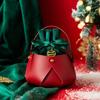 Leather Cloth Christmas Gift Bag Red Green Candy Handle Bag Christmas Tree Decorations for Home Table 2025 New Year Gift Bag