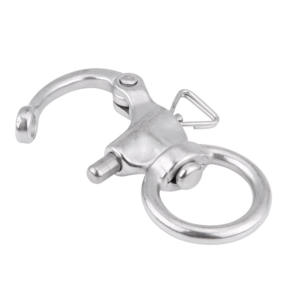 2Pcs Snap Shackle Stainless Steel 316 Buckle Brace Ring Useful Tool Round Ring Shackle 76mm