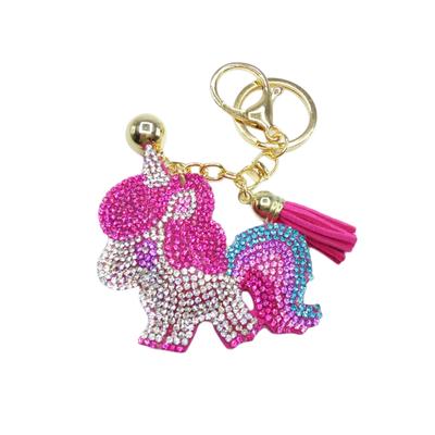 Blue Flashing Light-Up Unicorn Shaped Keyring Keychain Bag Clip