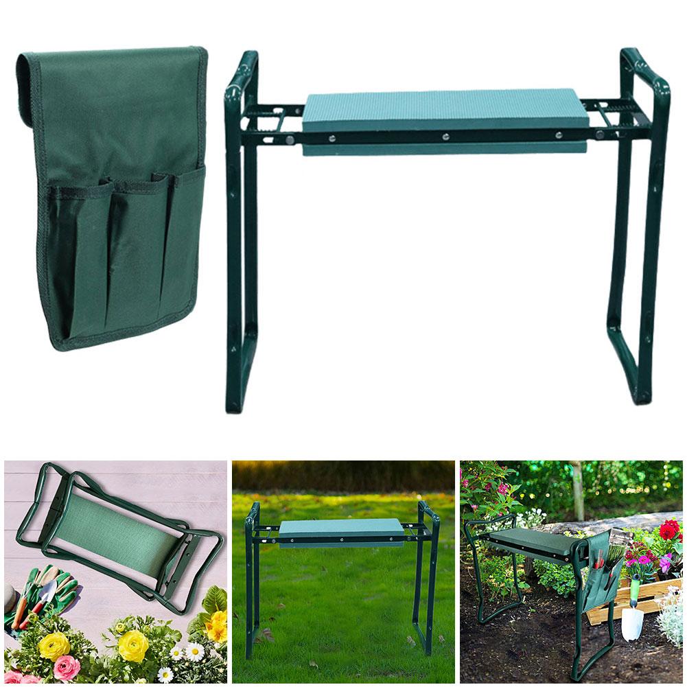 Foldable Gardening Bench with Tool Bag Garden Kneeler Seat EVA Foam Pad for Kneeling and Sitting Gardening Gifts for Women Men