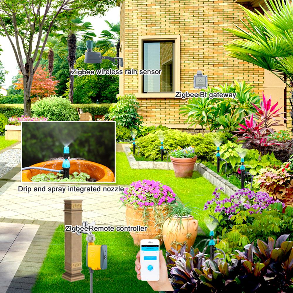 ZigBee Wireless Rain Sensor Adjustable Settings Cyclic Timing Irrigation Device Intelligent Linkage