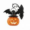 Halloween Wall Light Spooky Lamp with Witch Hat Seasonal Pumpkin Lantern WingShaped Flaps