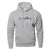 Mountain Heartbeat Hoodies Teens Sweatshirt Autumn Long Sleeve Hooded Sweatshirt Hoodie Black Gray Sportswear