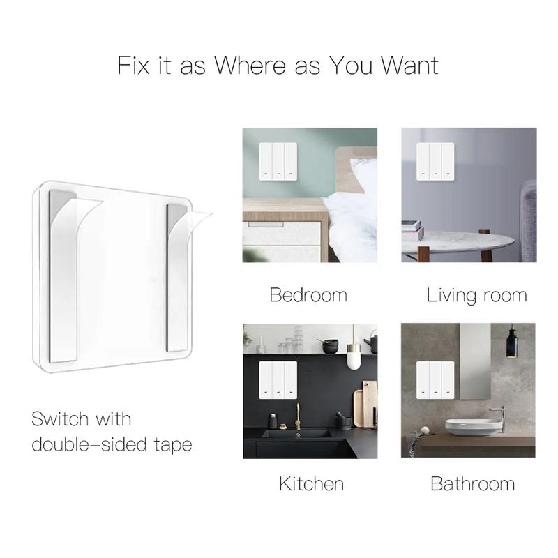 Tuya Zigbee 3.0 Smart Scene Button Switch 1/2/3 Gang Smart Home Wireless Push Remote Controller Battery Powered Devices Linkage
