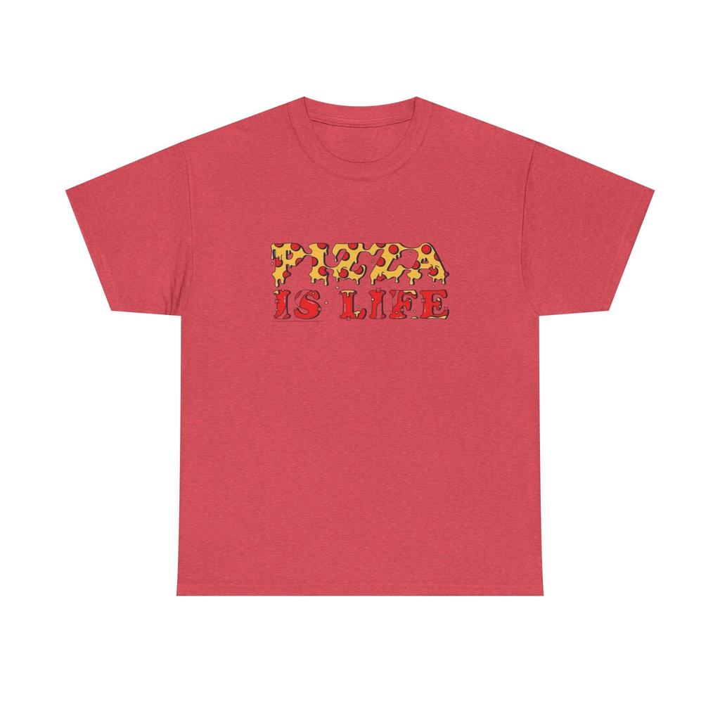 Unisex shirt Cotton Oversize Large Size Pizza Is Life T Shirt Unisex Heavy Cotton Tee