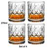 4PCS Fashion Whiskey Glasses, Scotch Whisky, Bourbon, Cocktails, RUM, Durable Whiskey Glasses