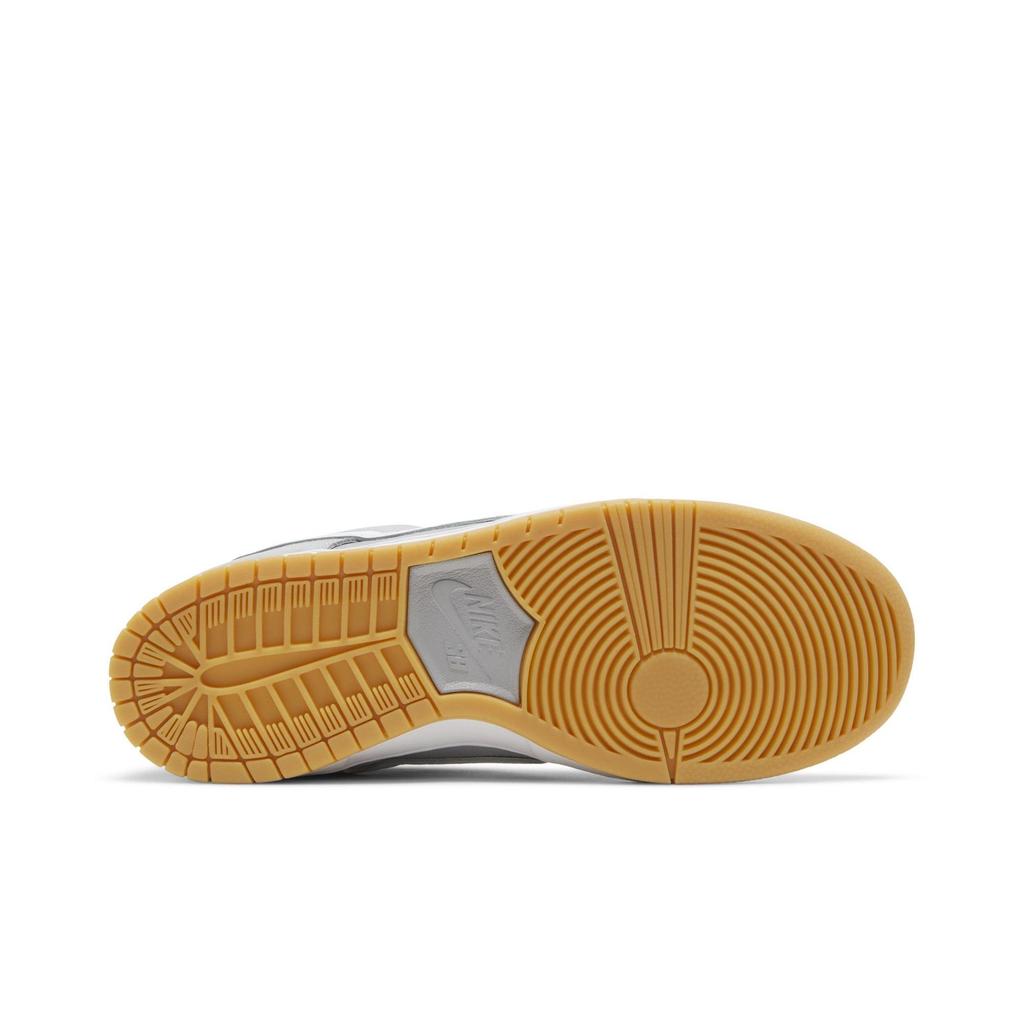 Nike Dunk Low Pro ISO SB 'Wolf Grey Gum' (Unisex) Wolf Grey / White / Wolf Grey / Gum Light Brown / Pure Platinum / Safety Orange Skateboard Shoes