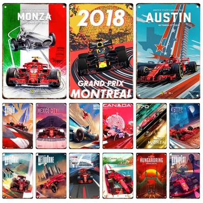Poster da Corsa Auto di Formula Vintage Casa Garage Club Arte Murale Moderna Pannello Decorativo Murale Estetica