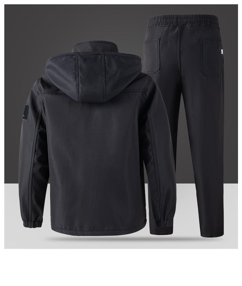 Men's Waterproof Camouflage Workwear: Thick, Plus Velvet for Autumn/Winter - Protective Jacket and Overalls.