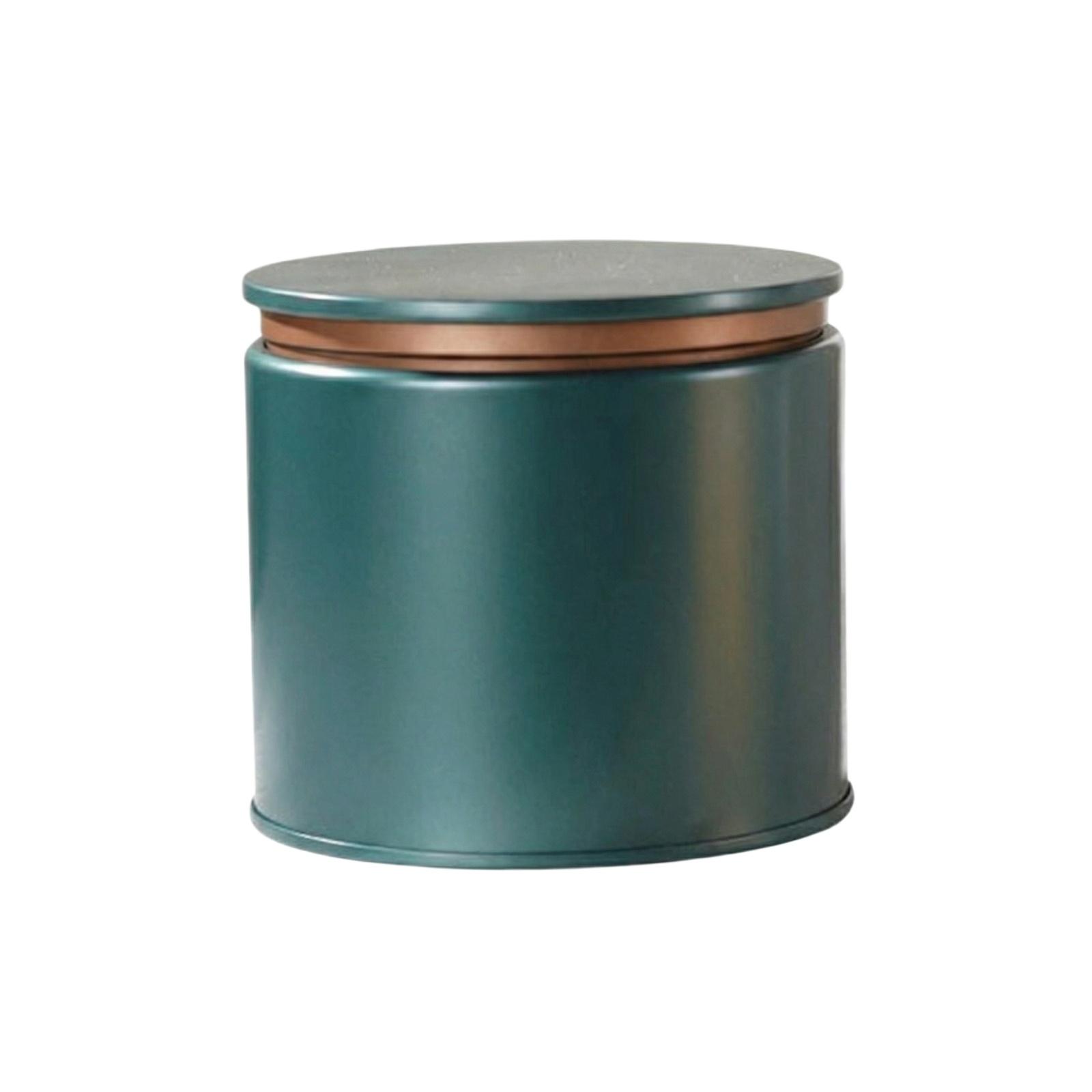 Flat Lid Round Tea Tin, Universal Empty Metal Tea Canister Storage Box one size зелёный