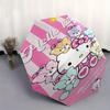 Hello Kitty,Teddy Bears Automatic Folding Umbrella-Simple 8-Rib Design, Bright Cartoon Pattern, Durable Iron Frame, Suitable For Travel, Out