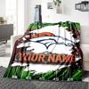 Name Custom Denver Broncos Print Flannel Blanket High Quality Warm Comfortable Cover for All Seasons Perfect for Gifts Home Decor