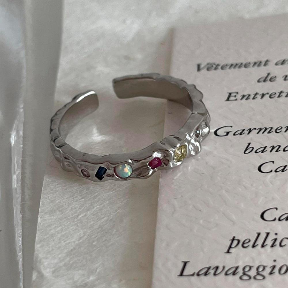Over 120 Styles Korean style zircon diamond ring women's 925 sterling silver spring and summer niche light luxury high-end index finger ring open ring