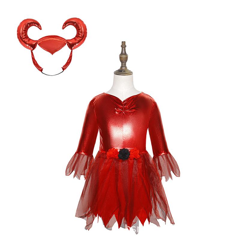 

Costume Devil Kids Baby Girls Halloween Wicked Satan Party Cosplay Up Dress XL