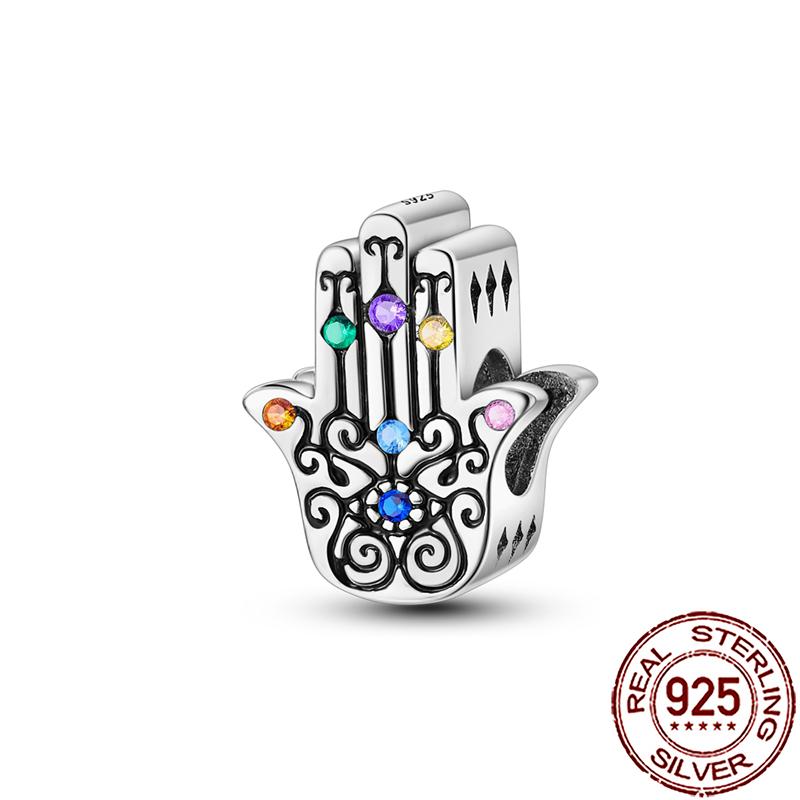 Charms Copper Hamsa Hand All-Seeing Eye Horus Fatima Protection Beads Fit Bracelet Necklace Women Diy Jewelry