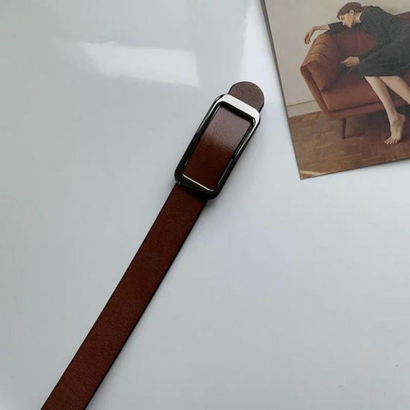 Stylish Black Women's Belt With Smooth Buckle For Dresses Sweaters And Jeans