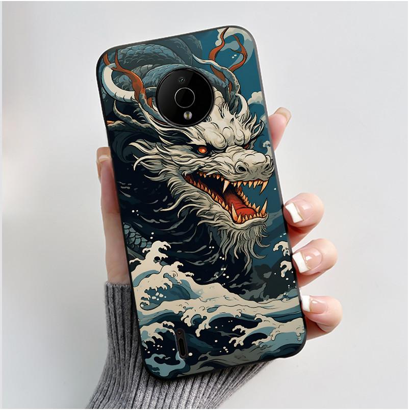 For Nokia C200 C100 Case Cute Love Rabbit Funny Cartoon Black Soft Silicone Protective Cover For NokiaC200 NokiaC100 Phone Case