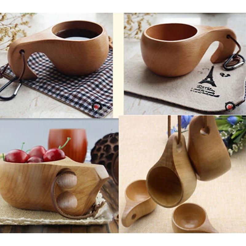 Beech Single Hole Double Hole Elephant Nose Shape Wooden Coffee Cup Home Decoration