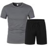 Fashion Jogging Mesh Set Running Training Sports Casual Shorts T-shirt 2-piece