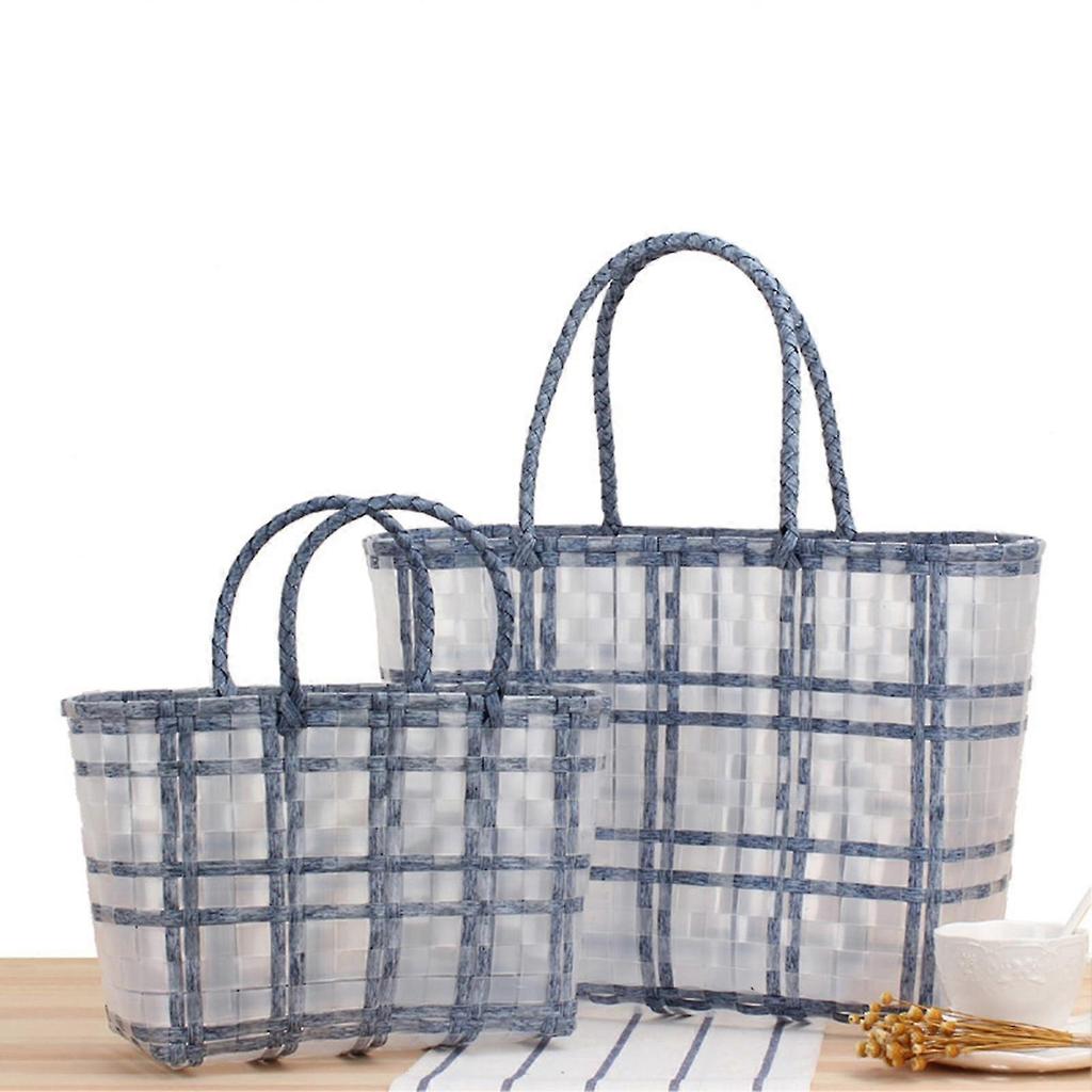 Vegetable Basket Large Capacity Waterproof Pvc Fruit Braid Hand-carrying Organizer Pouch For Home