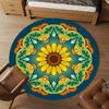 1pc mandala flower Round Chair mat Area Rug - Non-Slip, Floor Mat for Office, Bedroom, and Indoor Decor  -100905