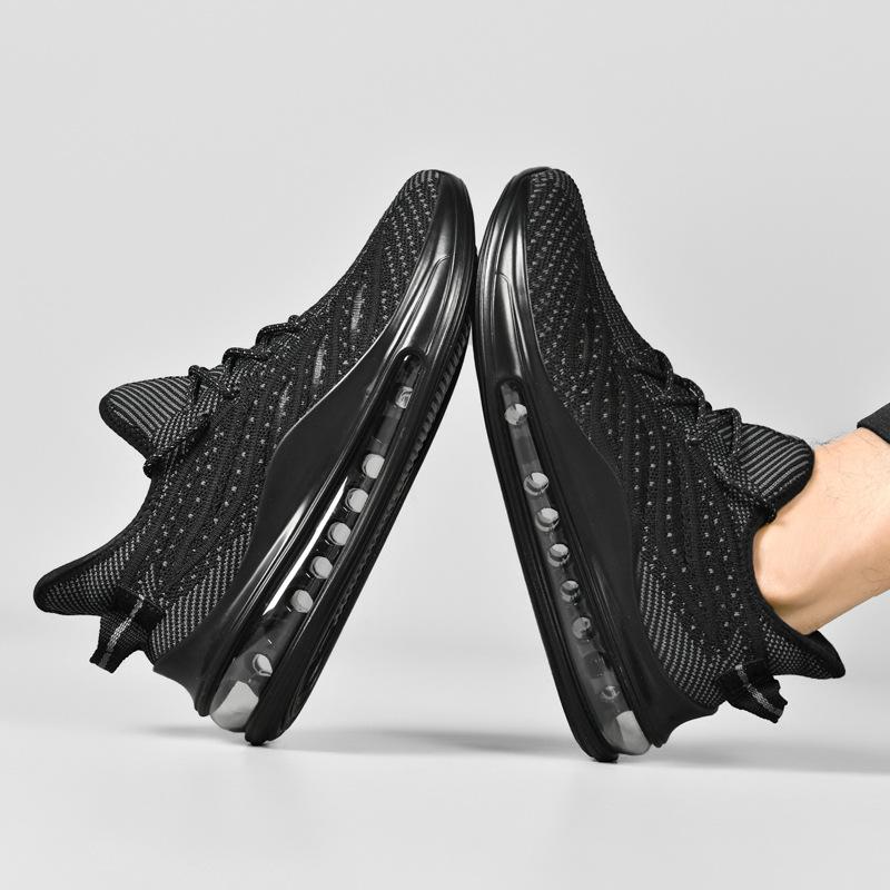 Modische Freizeitschuhe in großer Größe, Luftpolsterung, bequeme Dämpfung, Flyknit-Schuhe, atmungsaktiv, vielseitig, Herren-Sportschuhe, trendy, neu