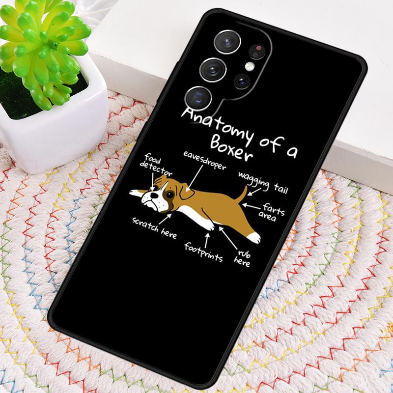 Cute Boxer Dog Phone Case for Samsung Galaxy note 10 pro S26 Ultra S23 S24 FE S25 S21 S22 PLUS shockproof Cove